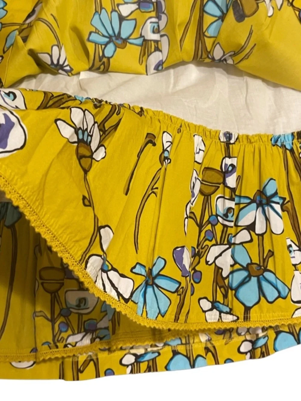 J.Crew Yellow Floral Criss Cross Back Fit & Flare Sundress w/ Pockets